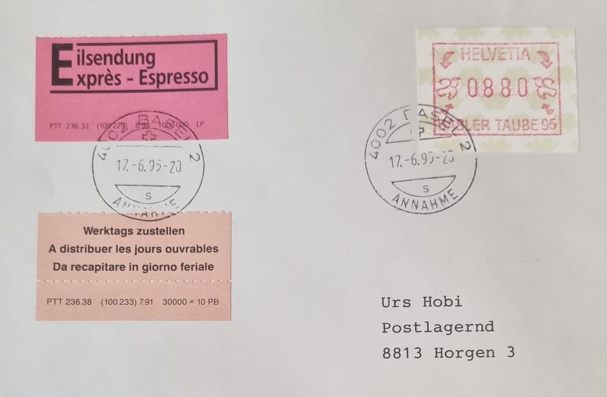 Automatenmarken Basler Taube