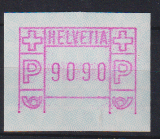 ATM Typ 2 HELVETIA fehlende Grundlinie Wert Fr. 90.90