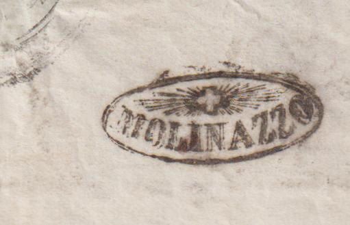 MOLINAZZO Strahlenstempel auf Brief vom Jahr 1853