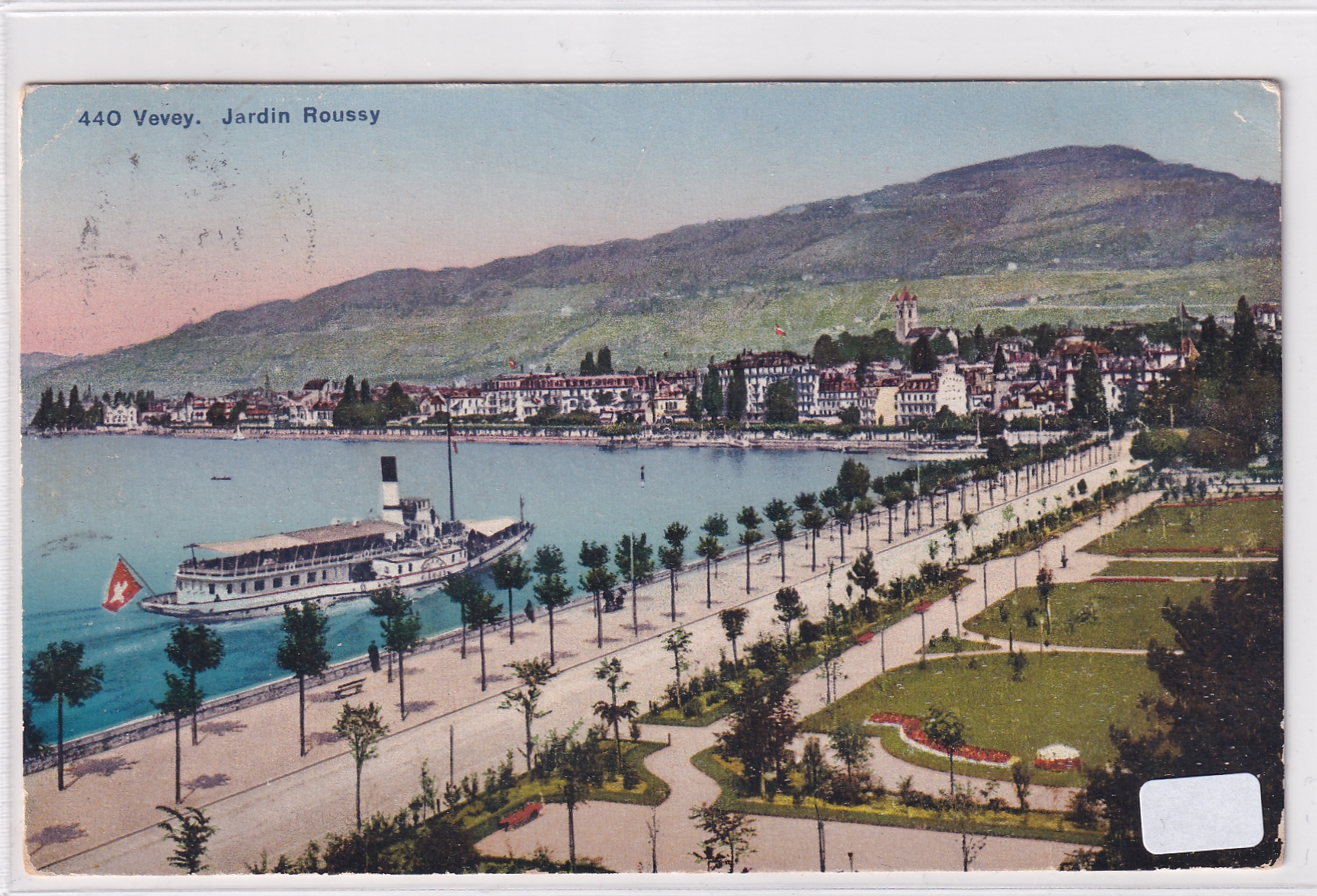 21.08.1922 Vevey Jardin Roussy mit Schiff