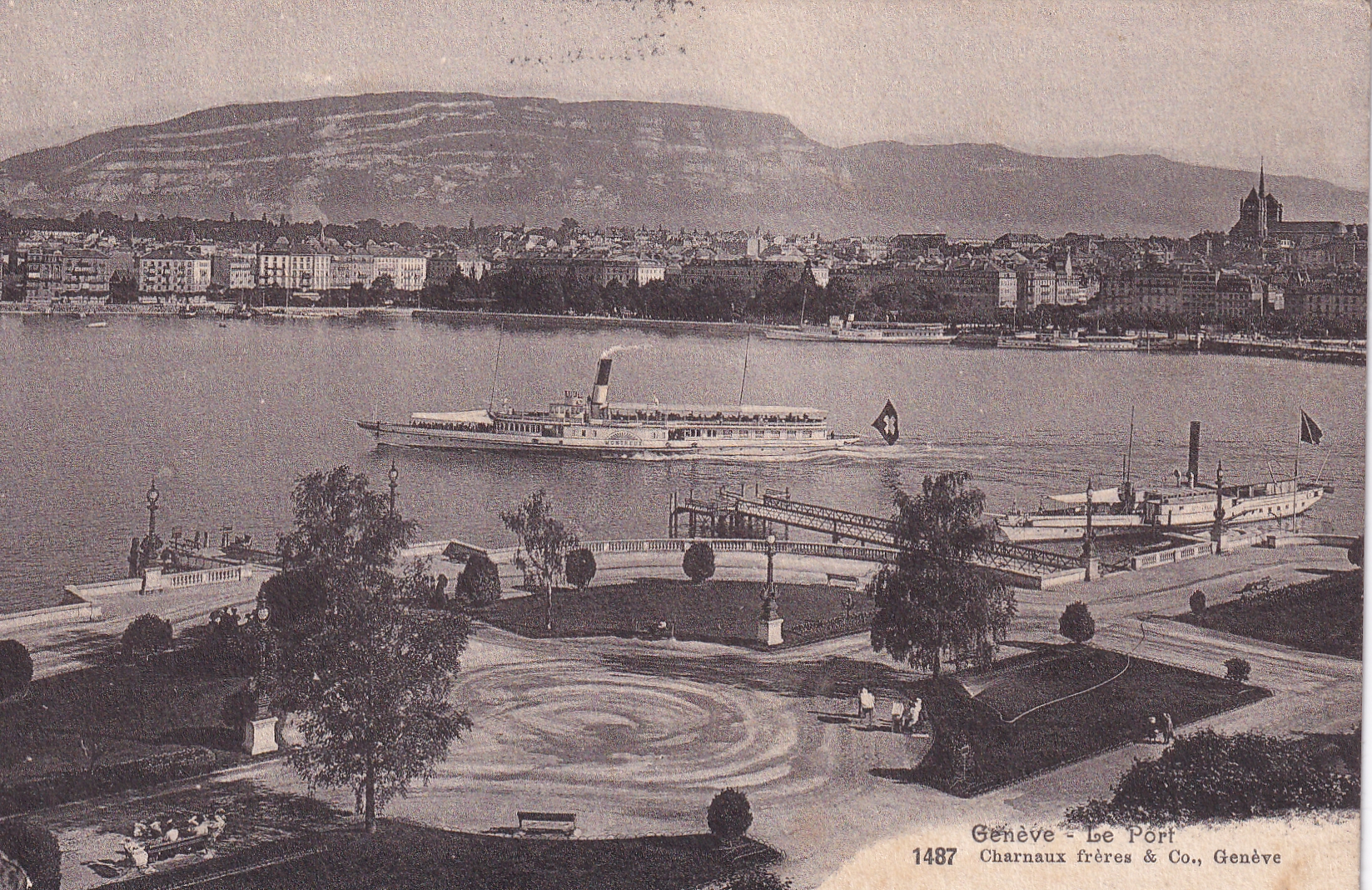 Geneve mit Dampfschiff Karte gelaufen