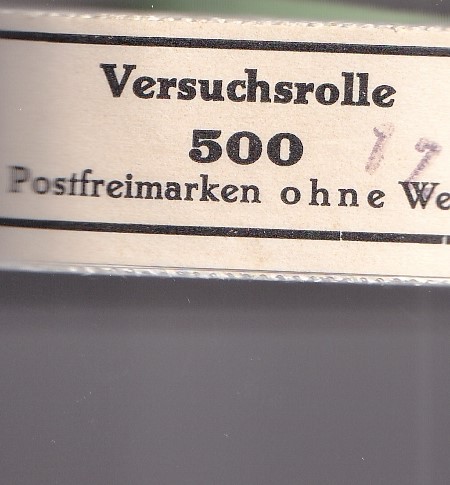 Bund Rollenmarken komp. Versuchsrolle mit Leerfelder