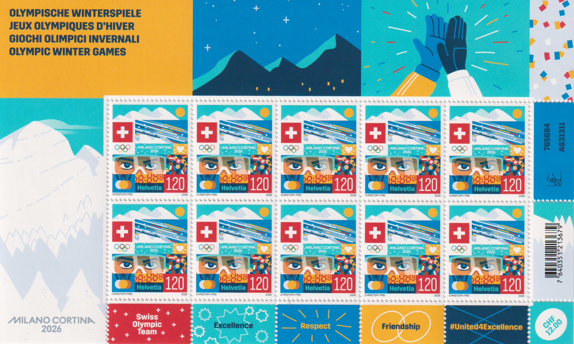 Kleinbogen Olympische Winterspiele 2026 Postfrisch