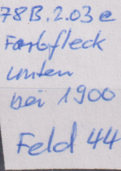 UPU 78B  2.03 e  Feld 44Farbfleck unten