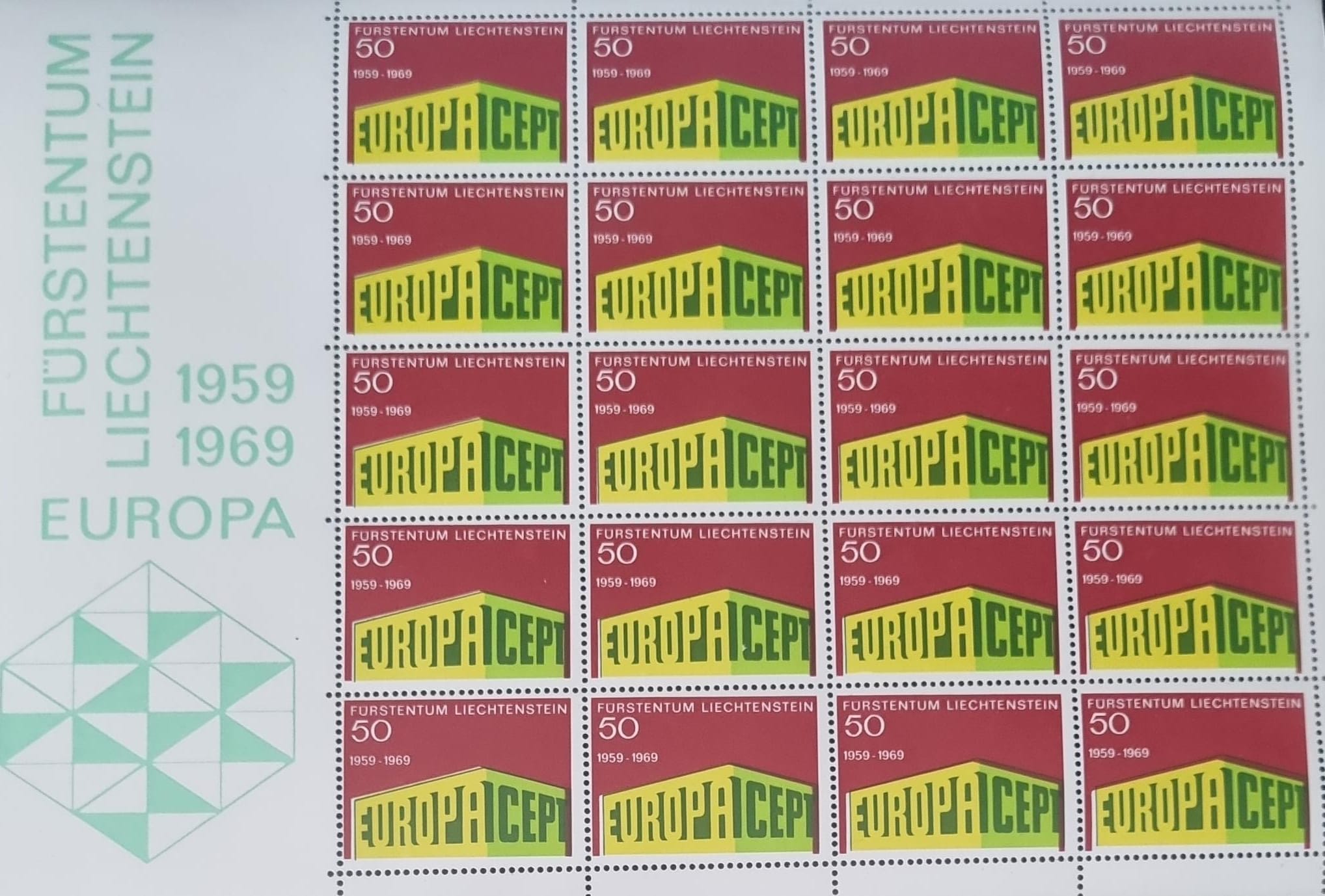 Liechtenstein Freimarke 1969 Mi. Nr. 507 Schräger Druck auf Bogen