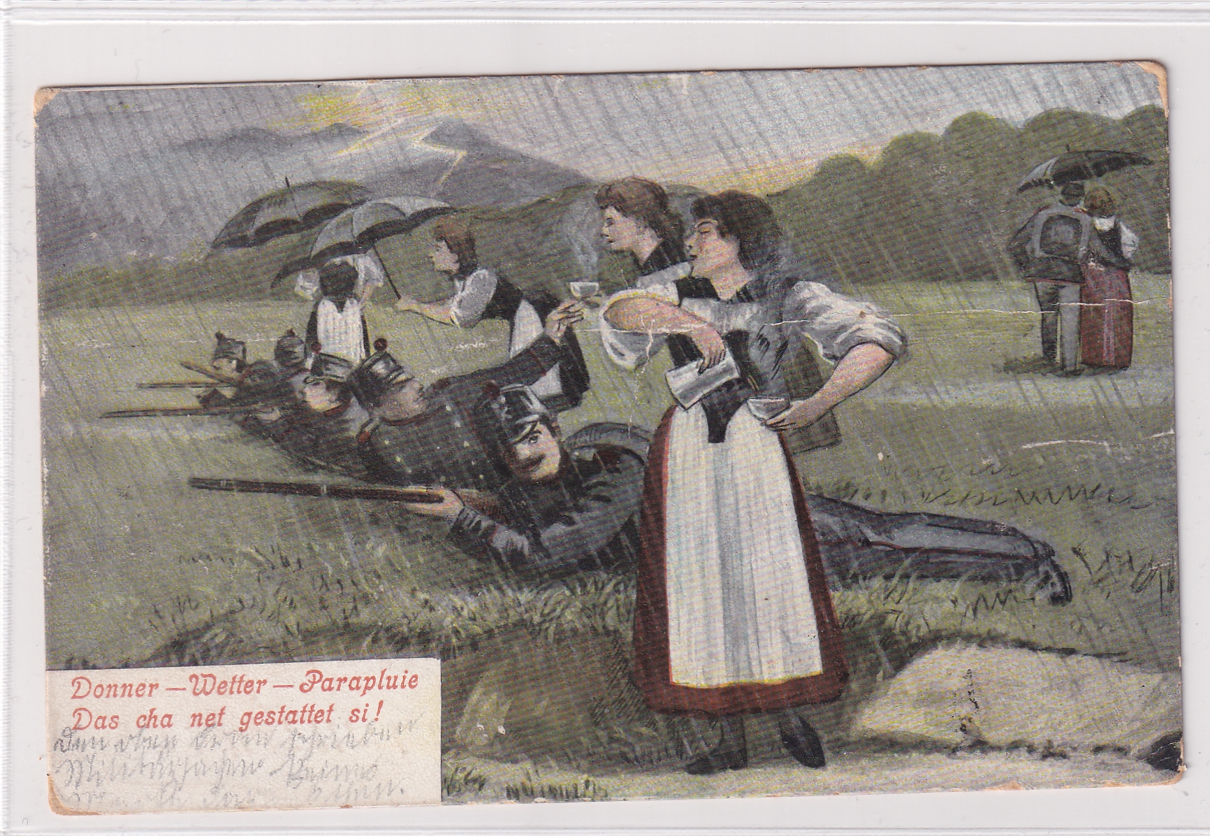 Militär Jux Karte von 29.08.1908 Walenstadt  - Buochs