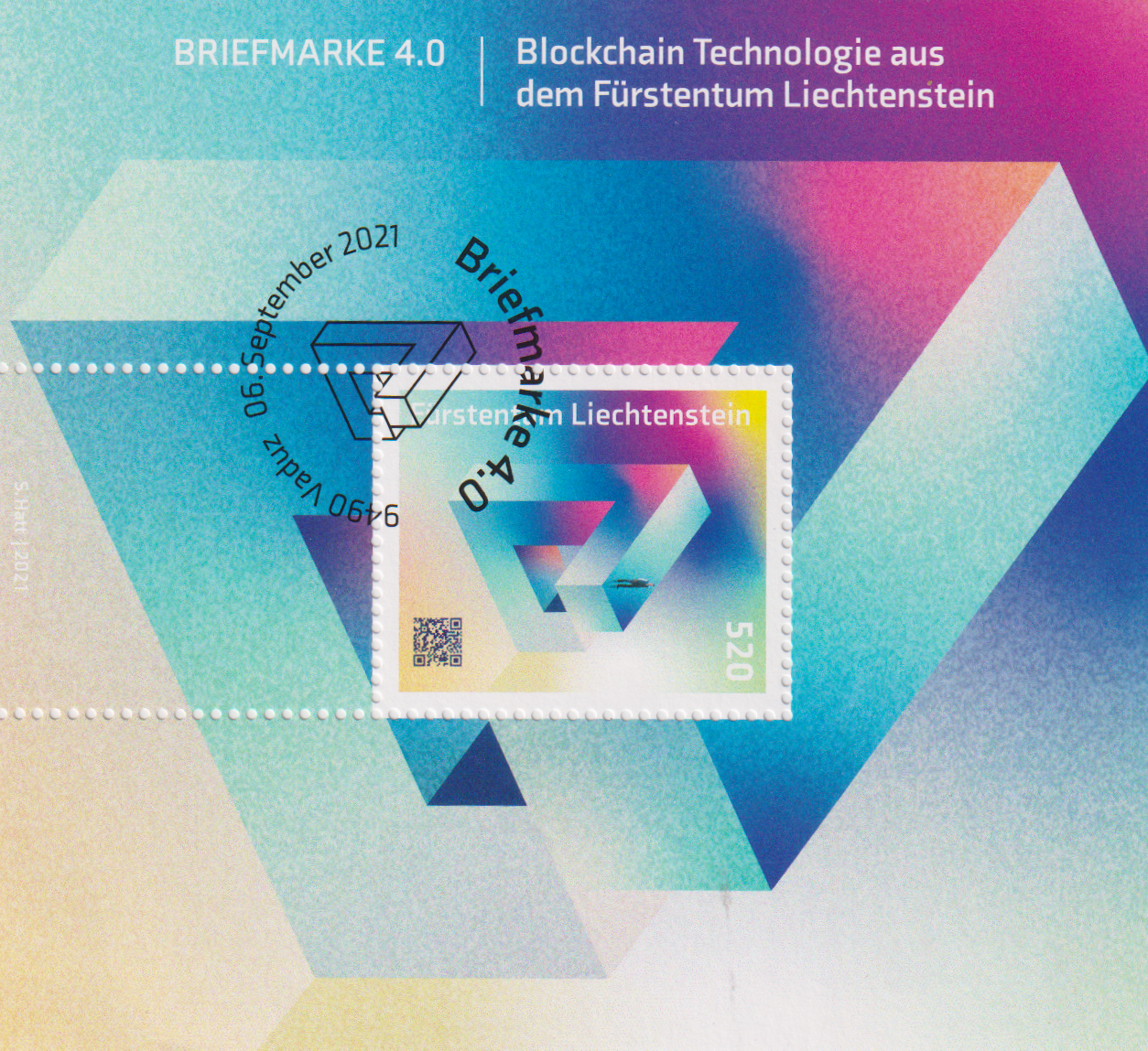 4.0 Kryptomarken 2022  FL Liechtenstein E.T Stempel