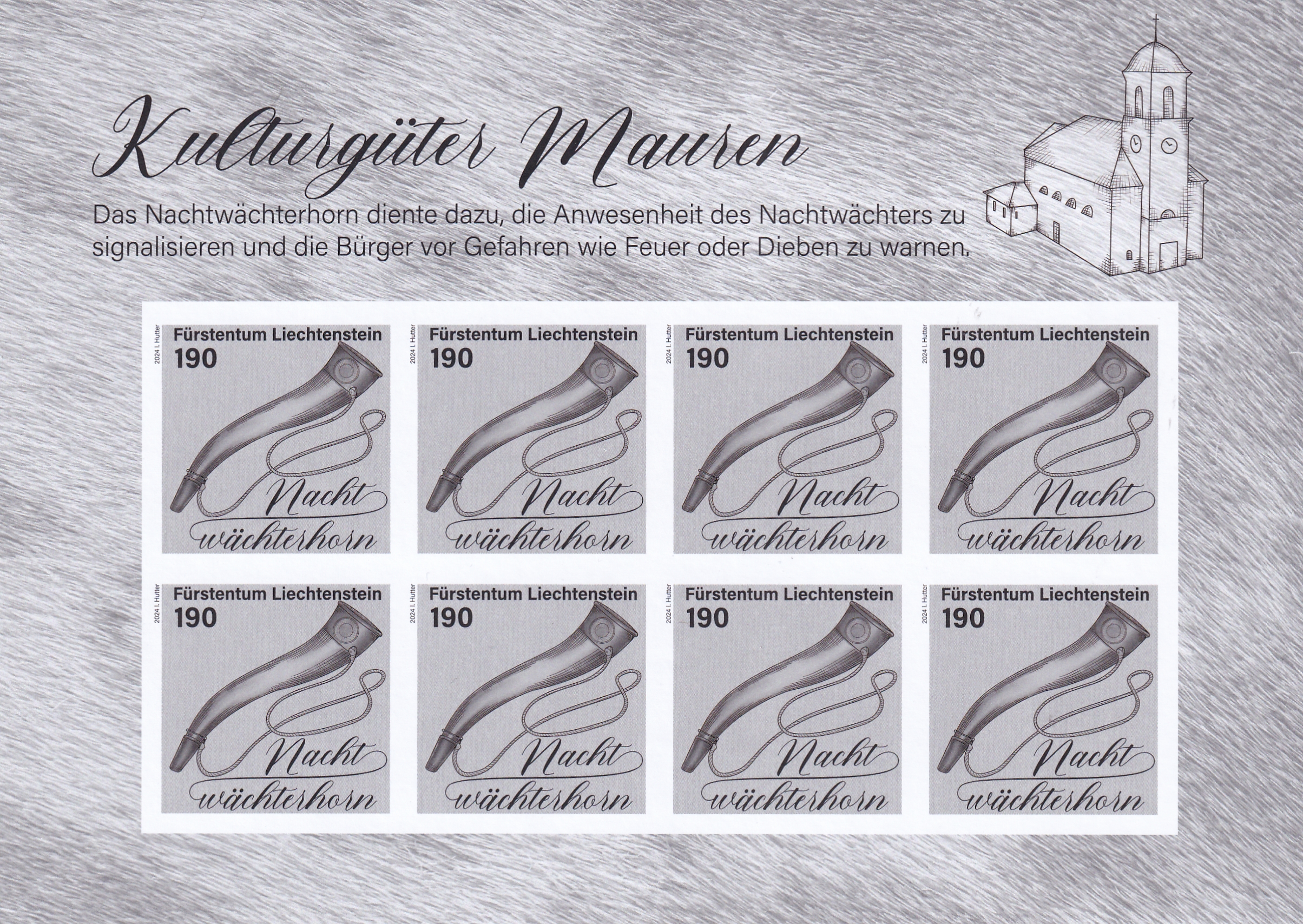 Liechtenstein:  2024  Nachtwächterhorn Schwarzdruck Postfrisch