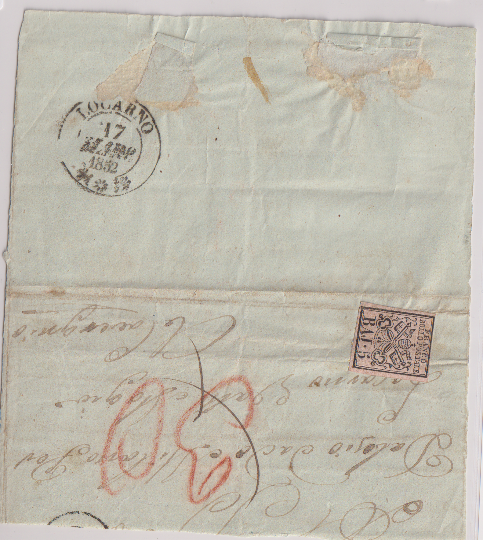 Vatican Kirchenstaat Rom nach Laocarno 17.März 1852