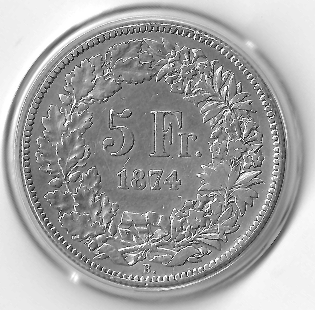 5 Franken 1874 Silbermünze
