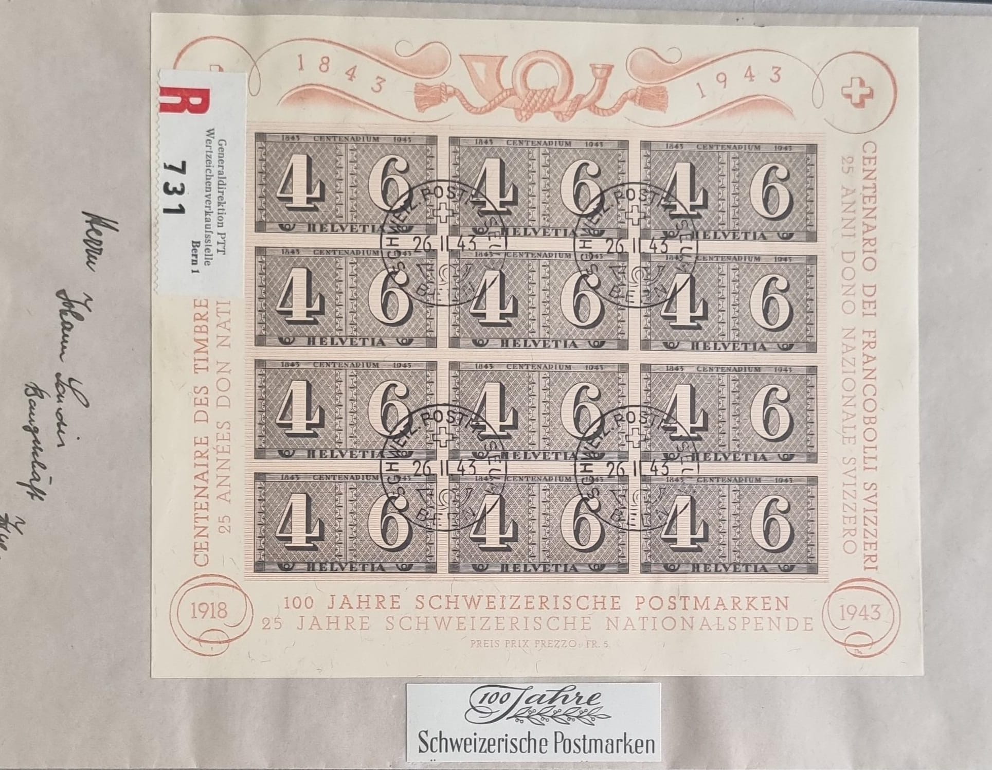 FDC Sonderblock 100 Jahre Briefmarke Luxusbogen