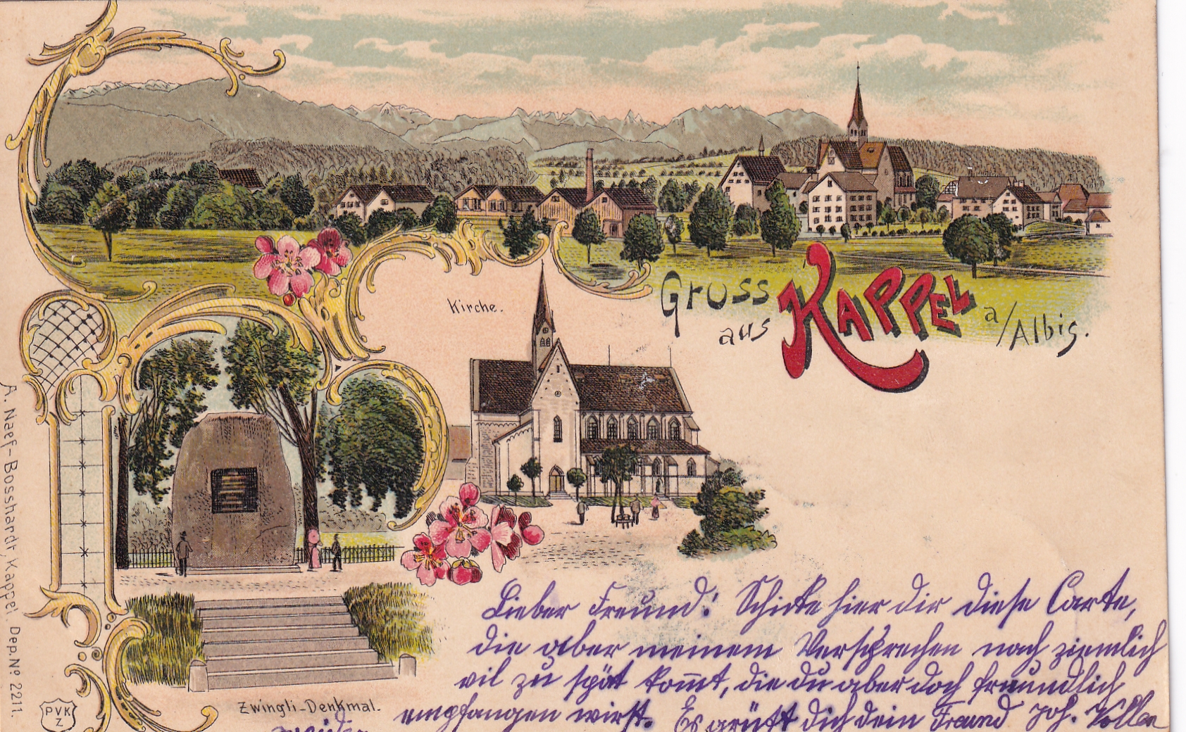 17.09.1900 Gruss aus Kappl Lithographie