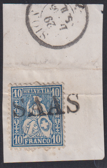 SAAS Balkenstempel auf Briefausschnitt