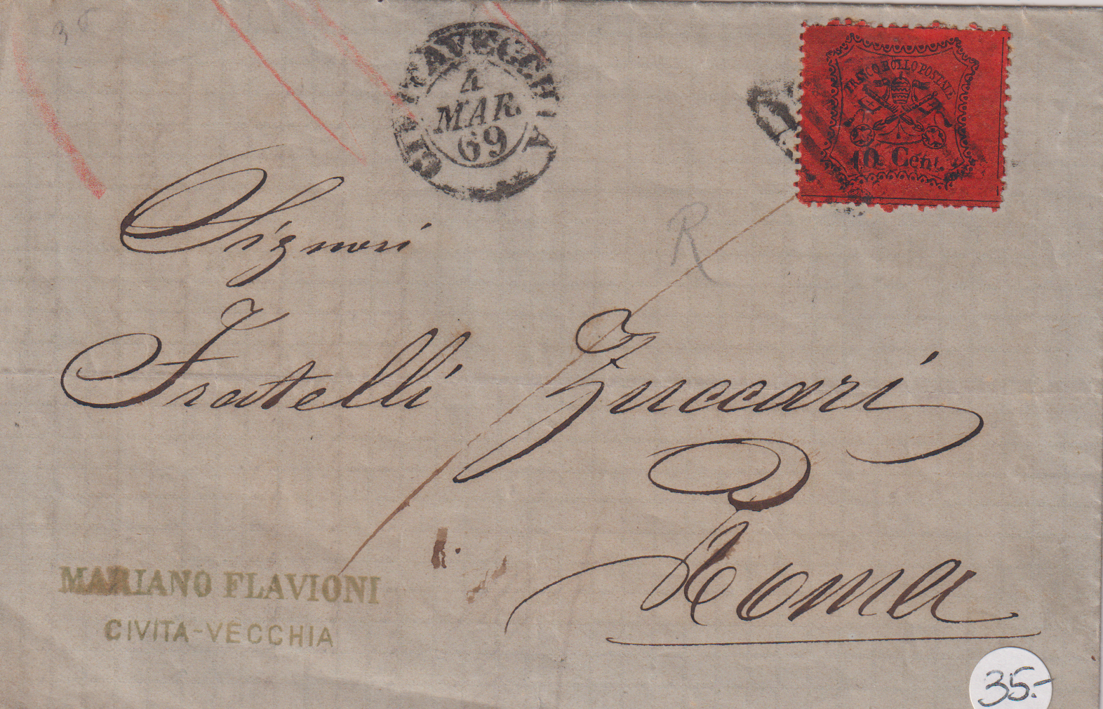 Kirchenstaat Vatican Brief von 4.März 1869