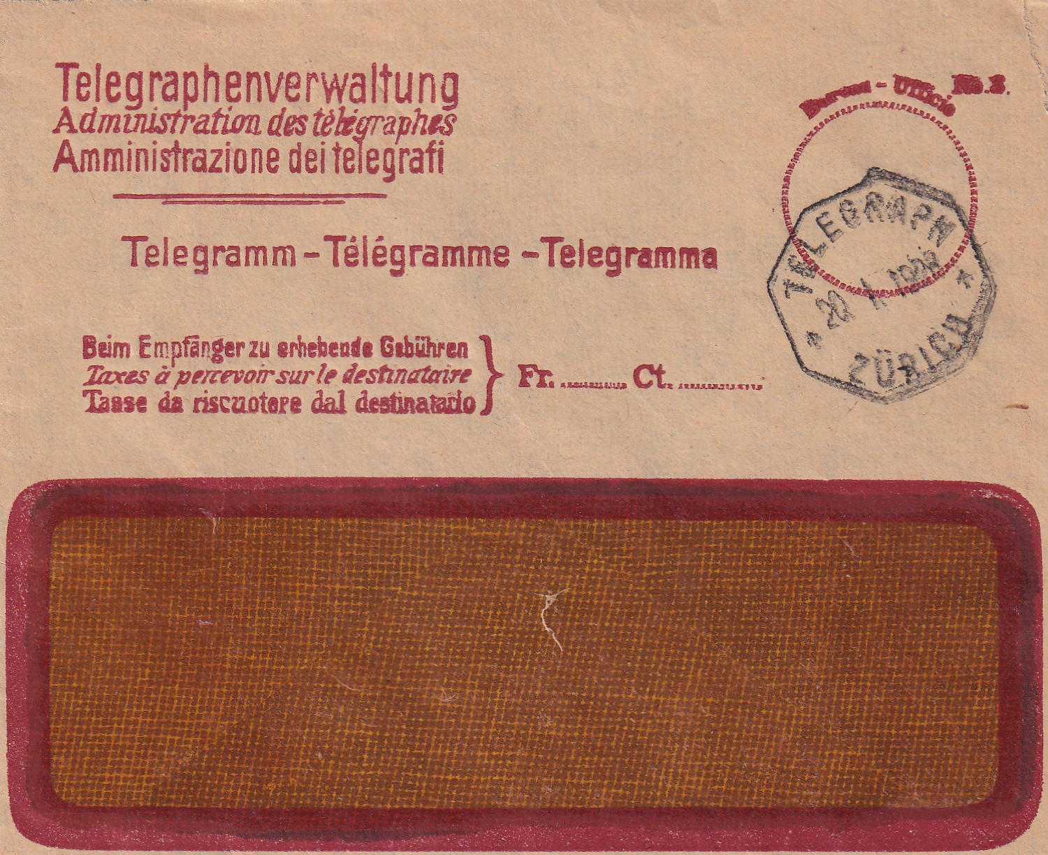 1930 Telegraphenamt Zürich
