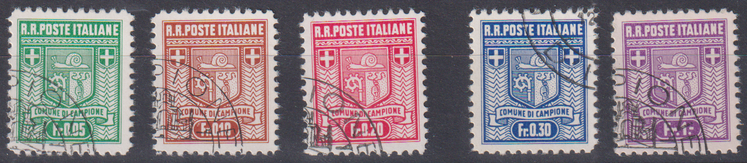 Campione d Italia 1944  1B - 5 B gestempelt