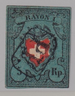 1850 Rayon 15 IIf Grünlichblau PP von Cressier