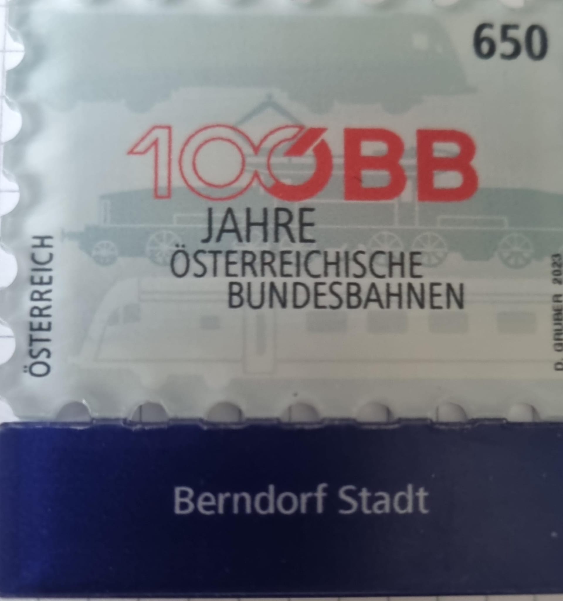 Berndorf-Stadt OE Eisenbahn 2023 Wert zu 6.50 Euro