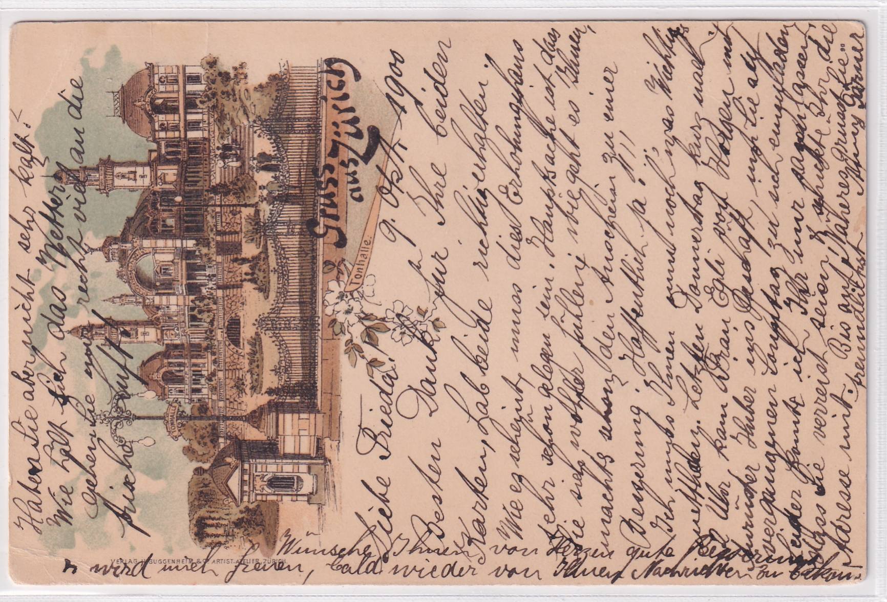 10.10 1900 Gruss aus Zürich UPU Frankatur