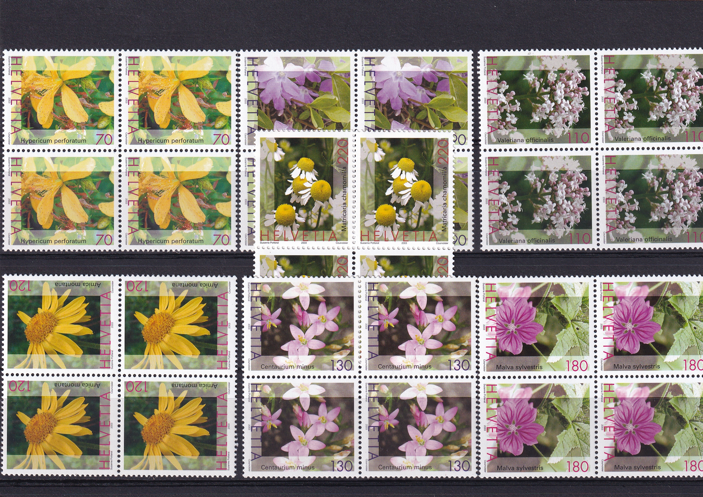 SBK Nr. 1073 - 1079 4er Block postfrisch Dauermarken Heilpflanzen