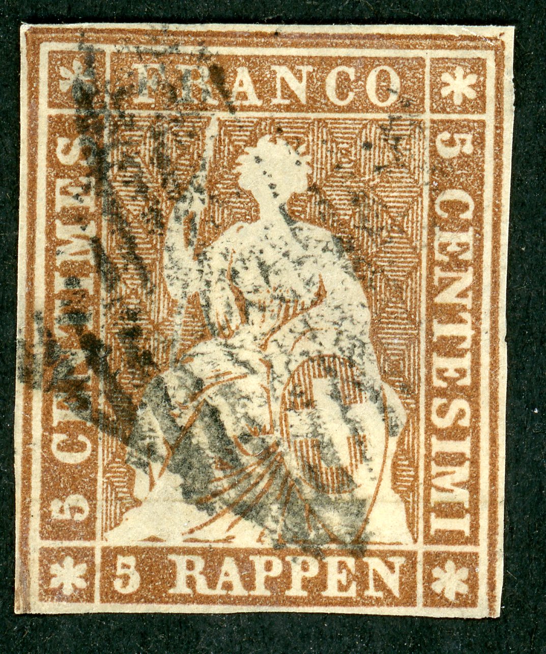 Strubel 22Aa (SH 22A2.d), gestempelt mit Attest