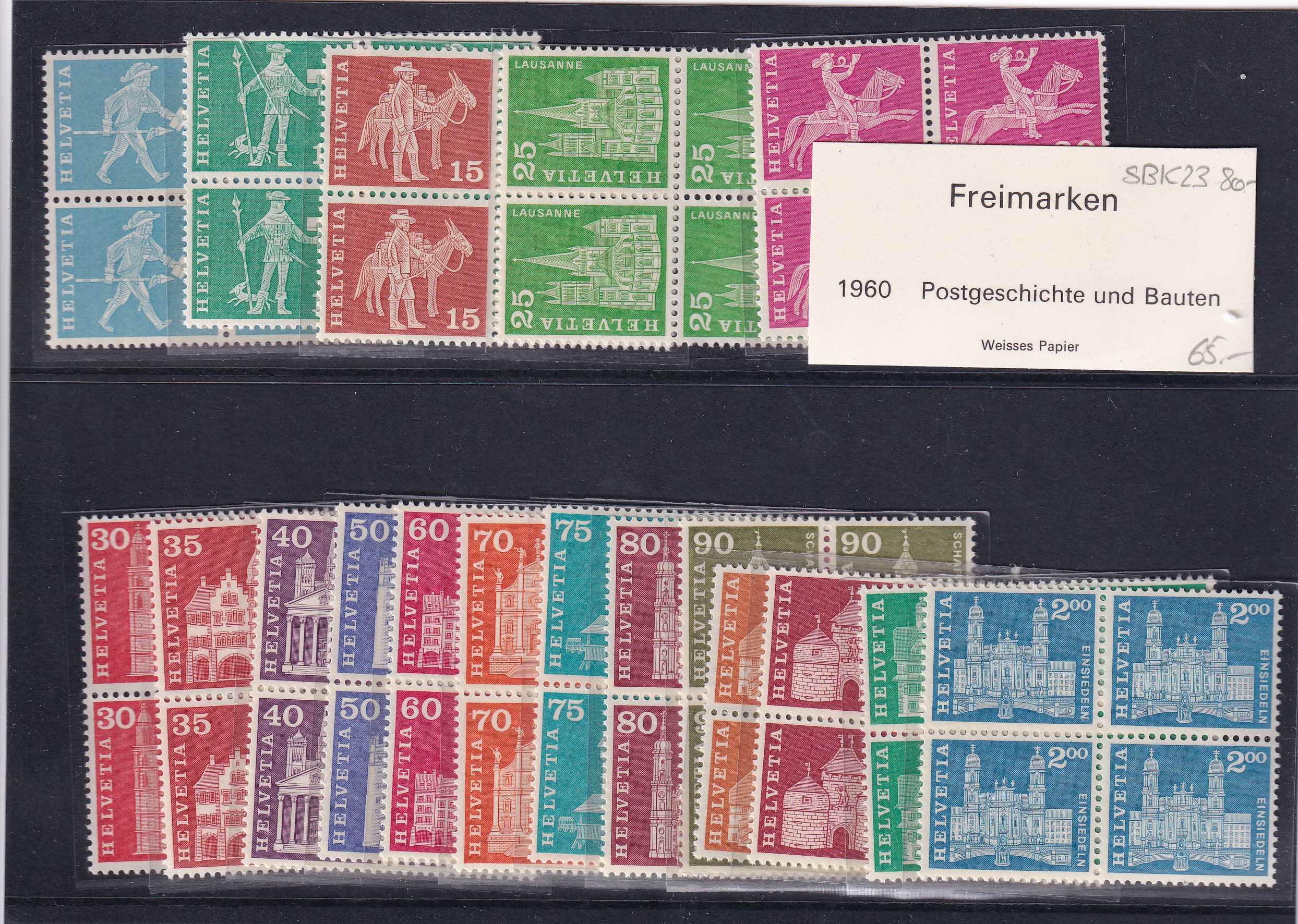 1963 - 1968 Postgeschichte und Bauten 4 er Block ** SBK Nr. 412  - 427