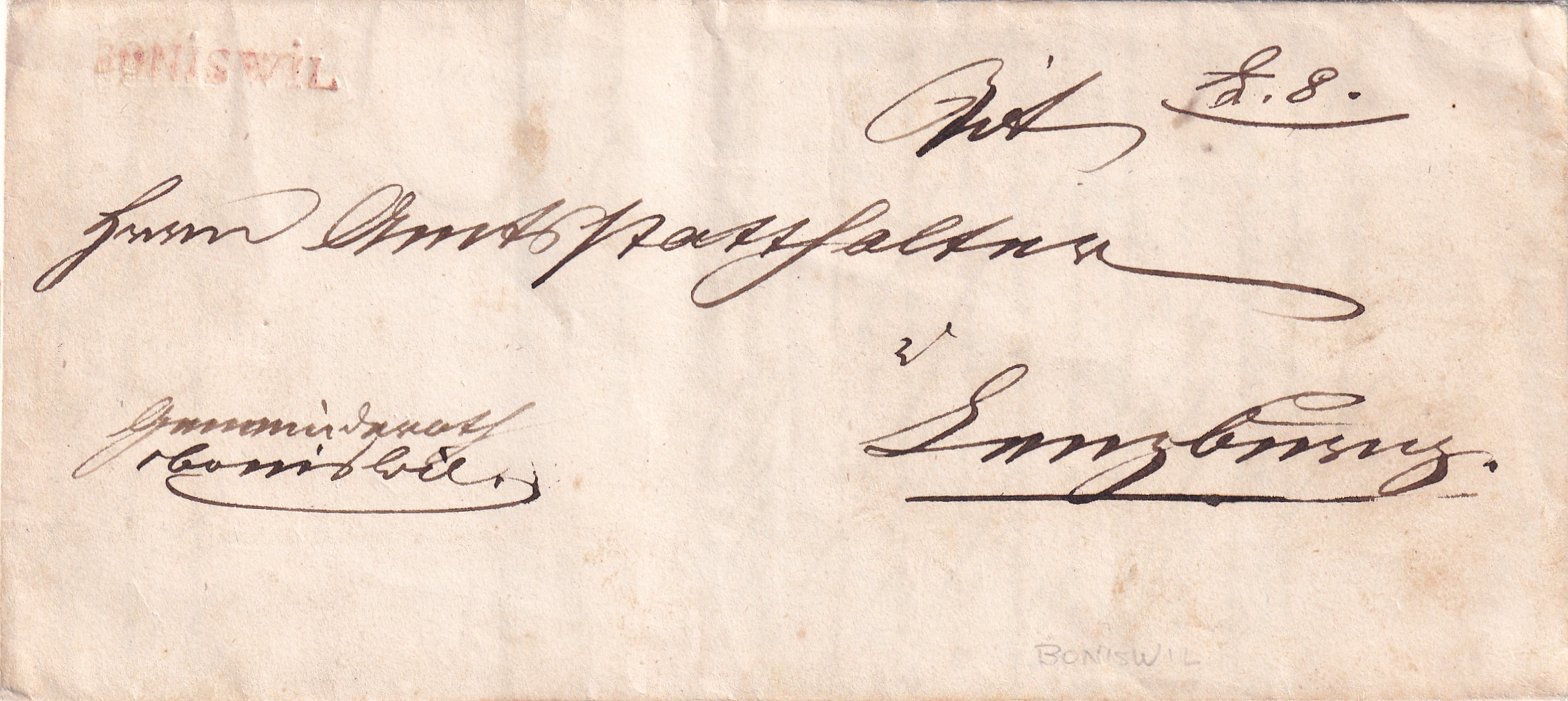 16.Juni 1841 Boniswil - Lenzburg Roter Stempel
