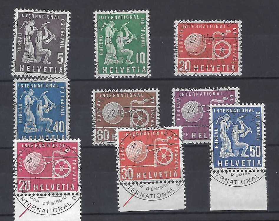 Int. Arbeitsamt BIT Nr. 95 - 103 Vollstempel