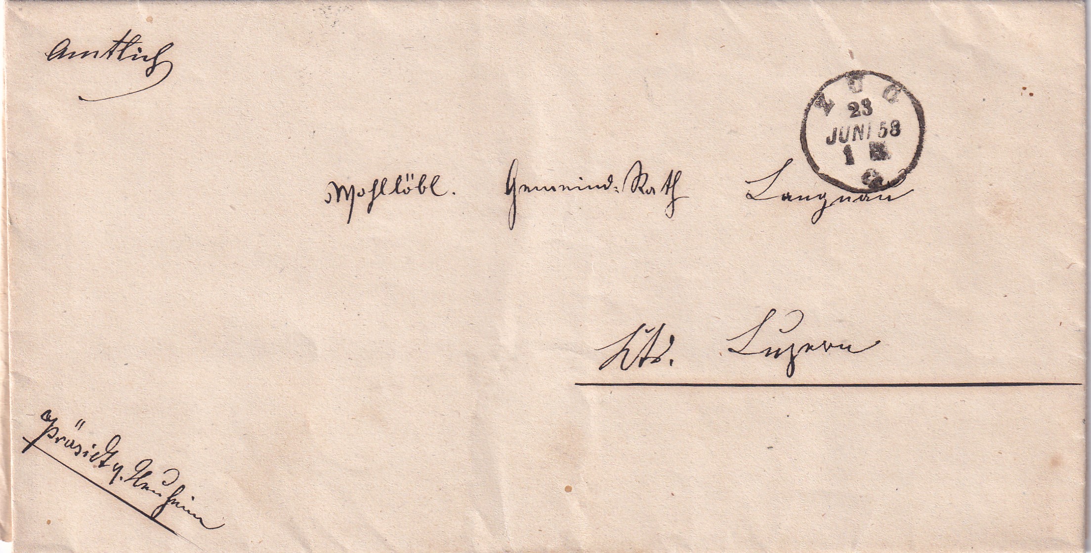23.06.1858 Zug - Langnau via Luzern