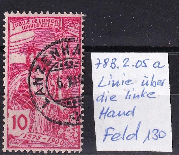 UPU 78B2.05 Feld 130 Linie über der linken Hand