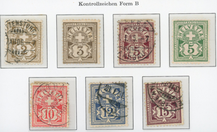 Zifferbriefmarken  SBK   58B bis 65B *+ Gestempelt