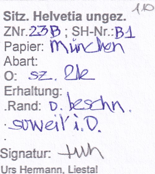 Strubel 23B (SH 23B1), gestempelt, mit Befund
