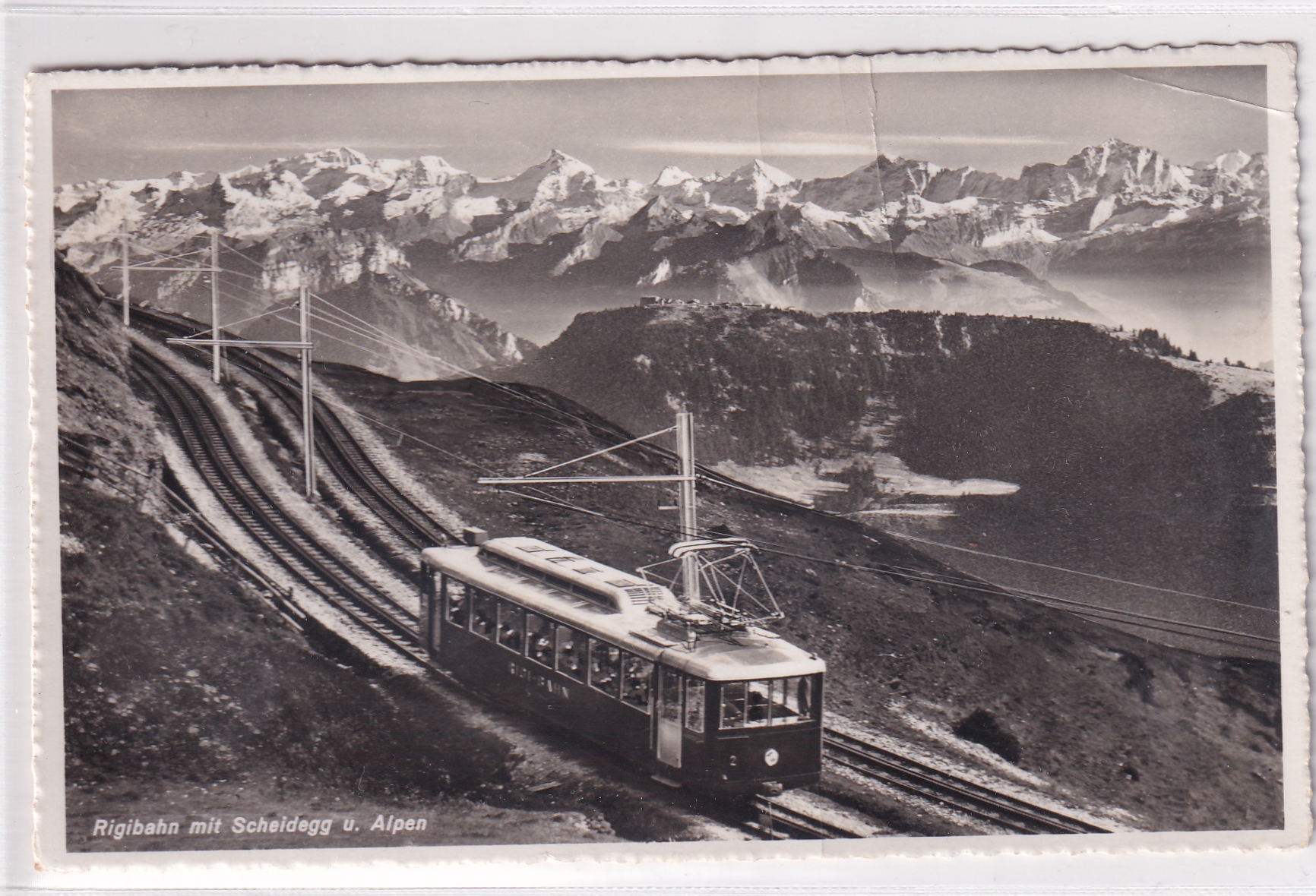 1948 Rigibahn mit Scheidegg u. Alpen