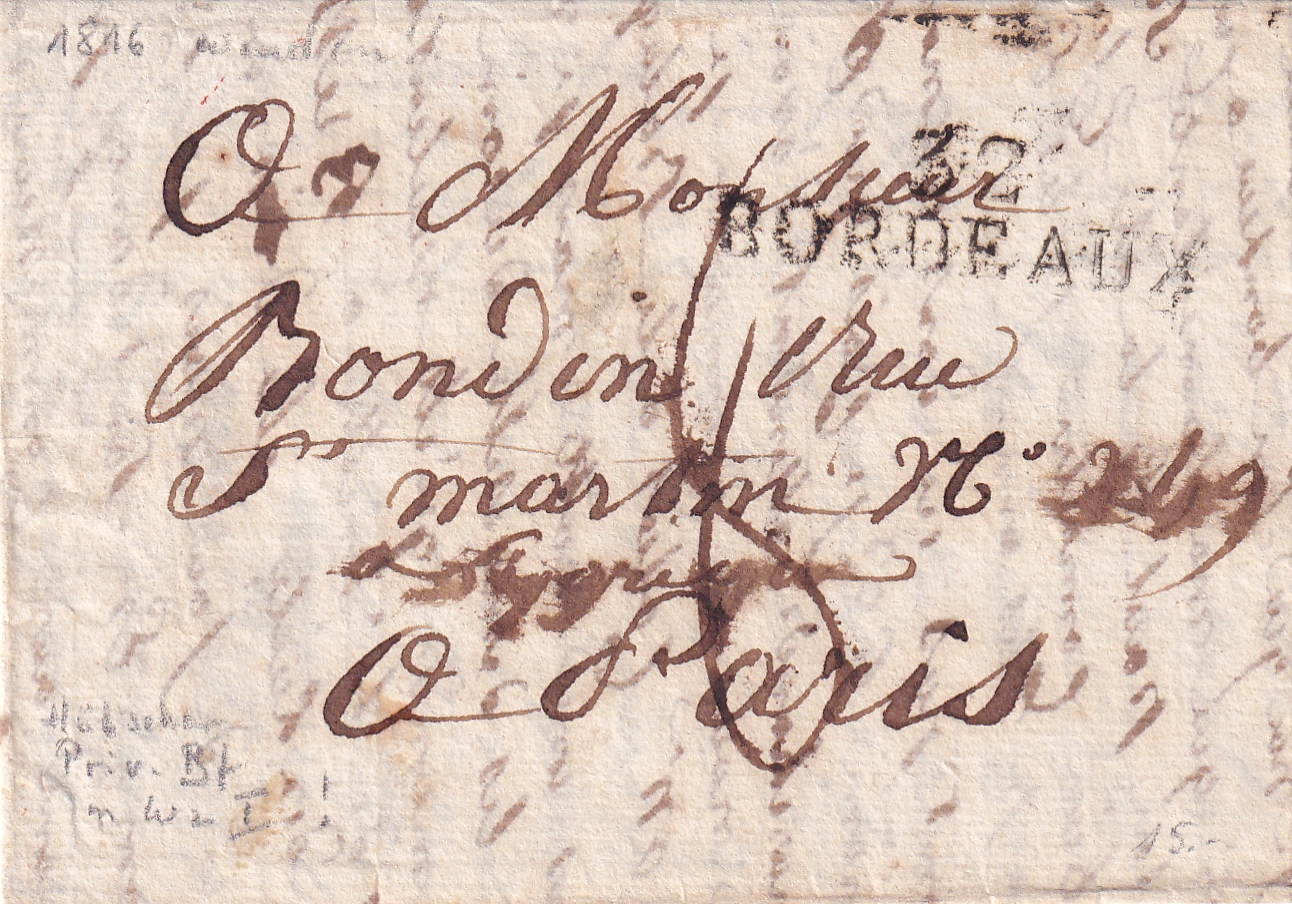 2.Dezember 1816 Bordeaux - Paris