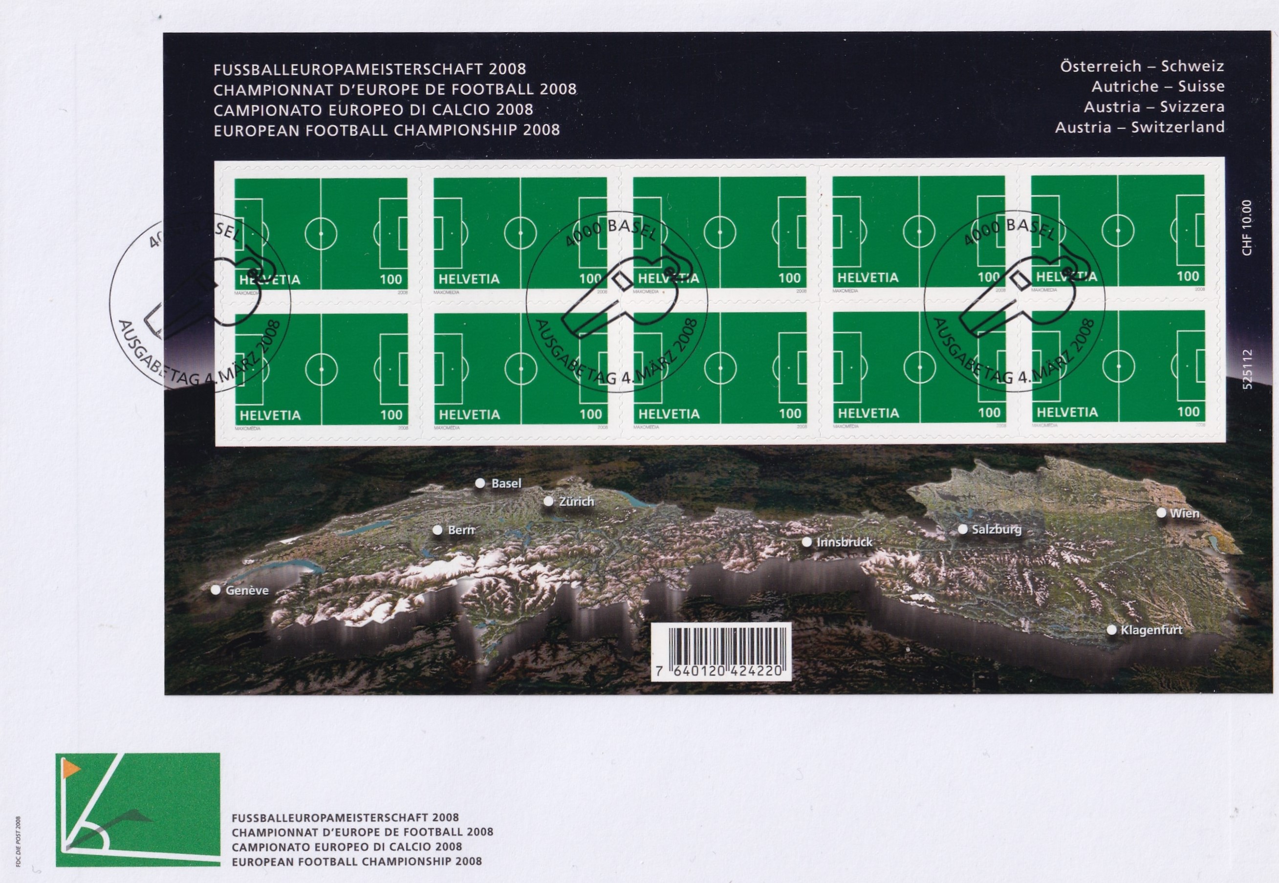 FDC SBK Nr. 1264 Fussballeuropameisterschaft 2008