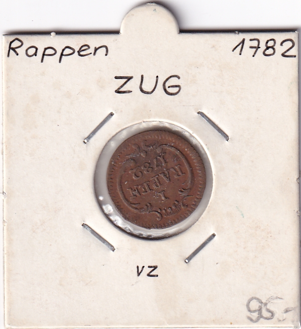1 Rappen 1782 von Zug