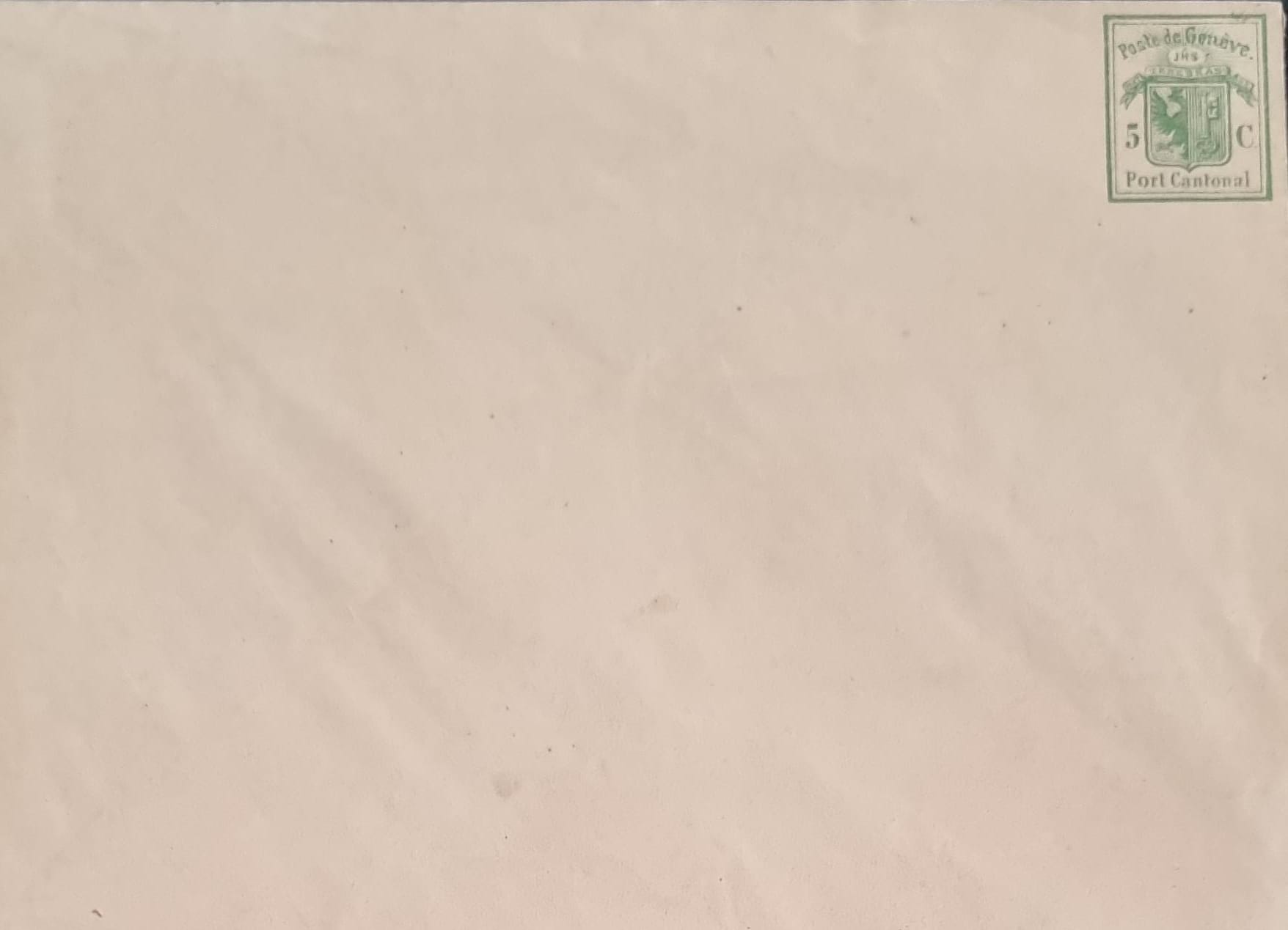 Genfer Briefumschlag mit eingedruckter Marke SBK 07 III
