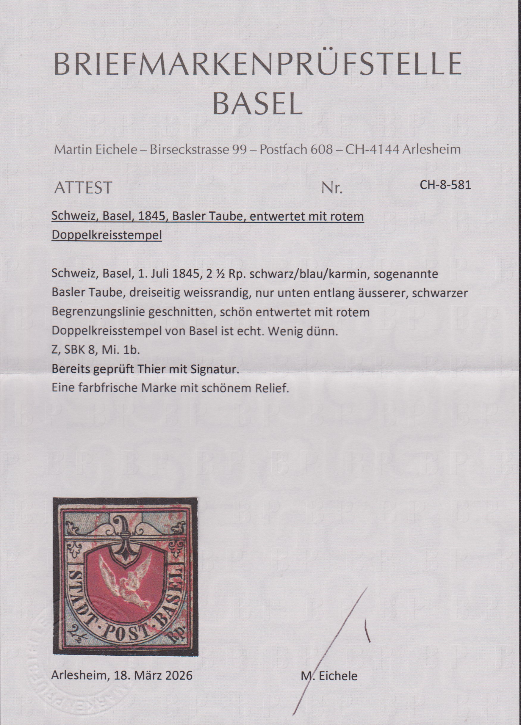BASLER TAUBE, Nr.8