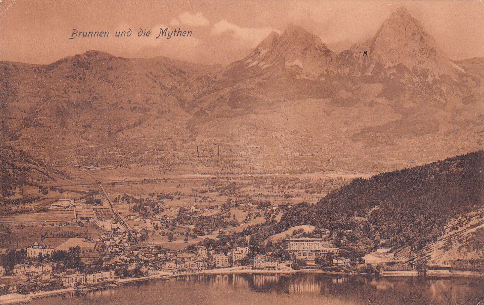 Ansichtskarten Brunnen und die Mythen 1907
