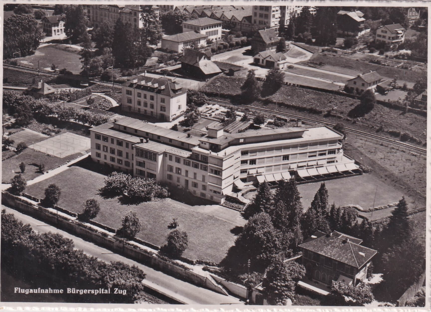 22.11.1951 Flugaufnahme Bürgerspital Zug