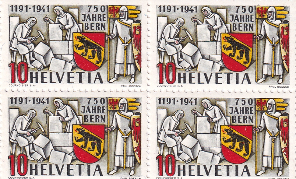 1941 252 .Pf Spinne ungestempelt im 4er Block