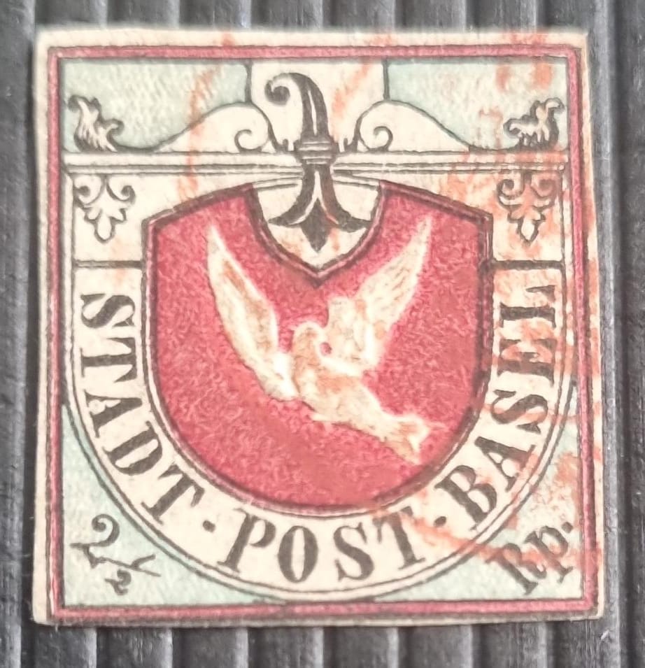 Basler Taube gestempelt mit Attest