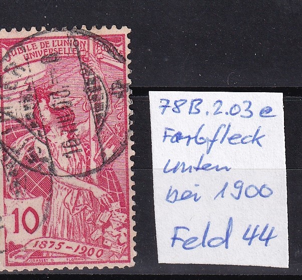 UPU 78B  2.03 e  Feld 44Farbfleck unten