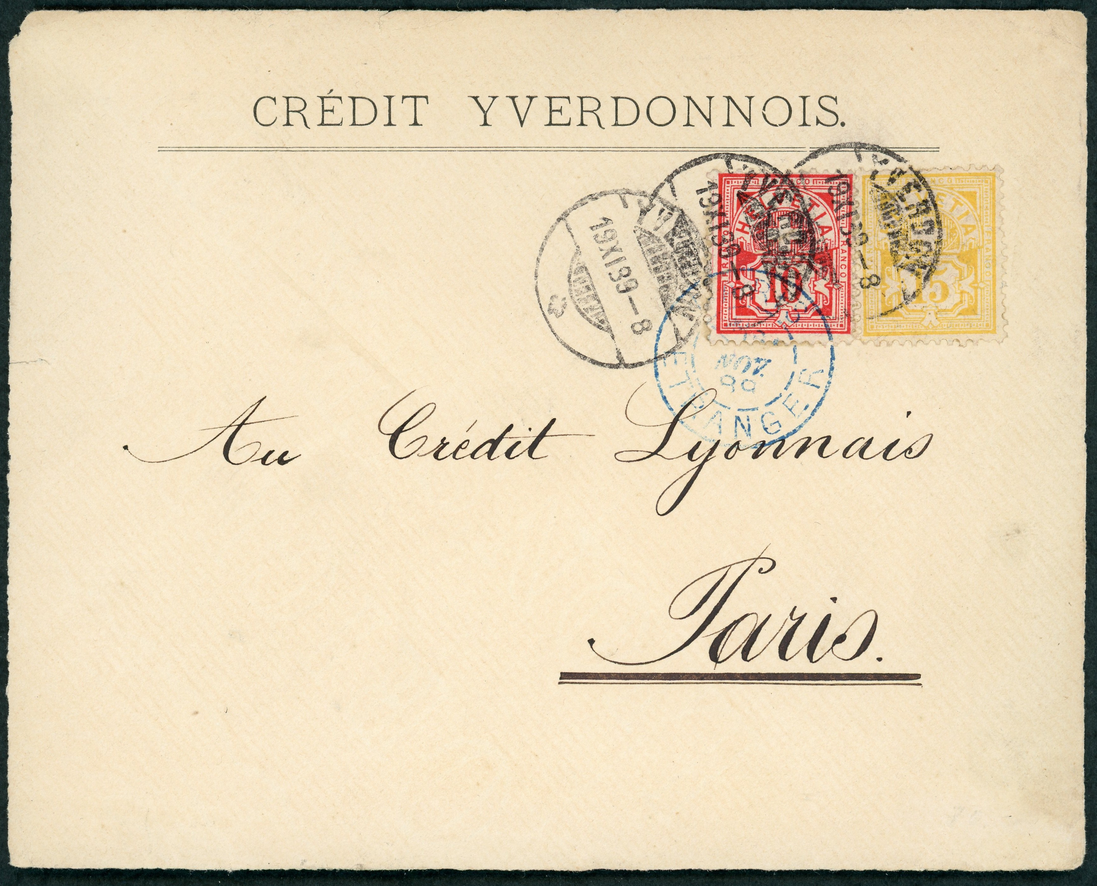 Zifferbriefmarken  SBK   57 Briefvorderseite