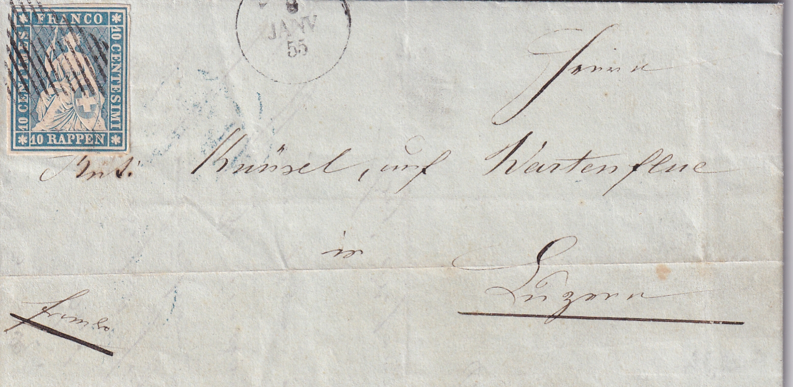 Strubel 23 A  Zug - Luzern 23A3c Münchner Papier