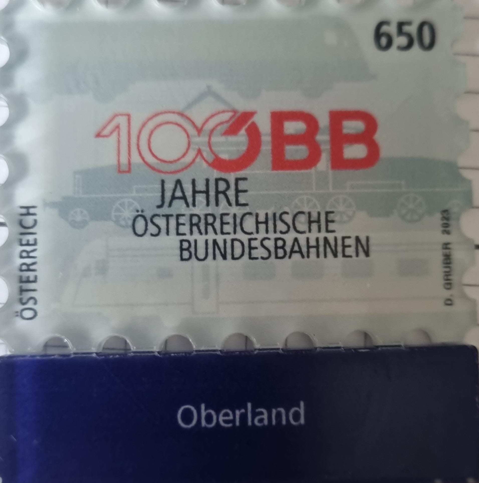 Oberland AT 100 Jahre  Bundesbahnen Wert zu 6.50 Euro
