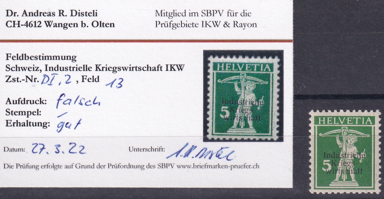 IKW Nr. 2 Feld Nr. 13 Aufdruck Falsch