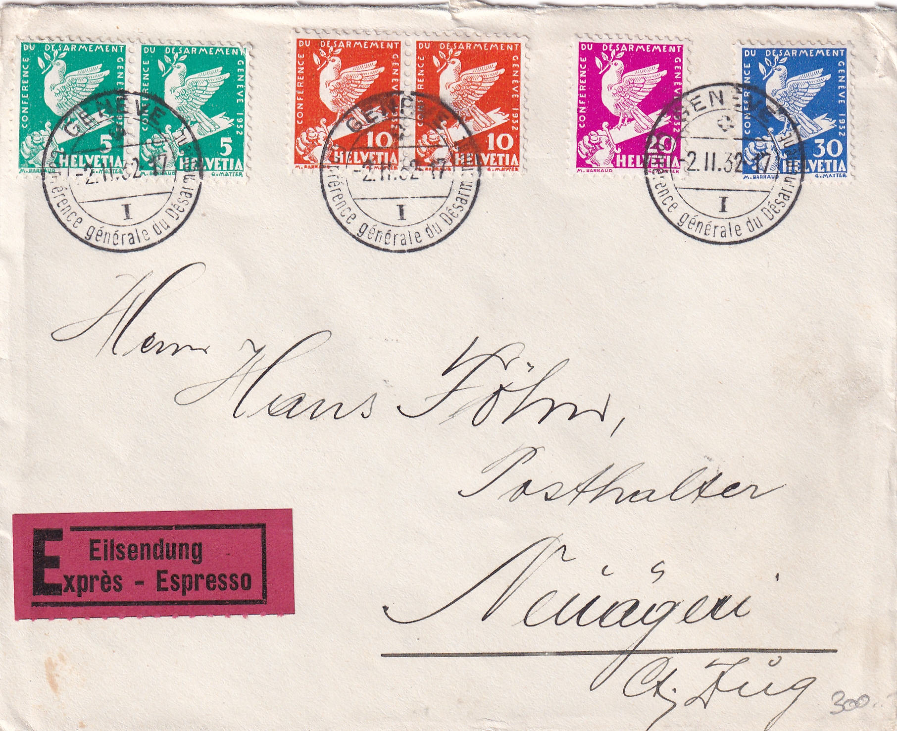 FDC Gedenkausgabe 2.2.1932