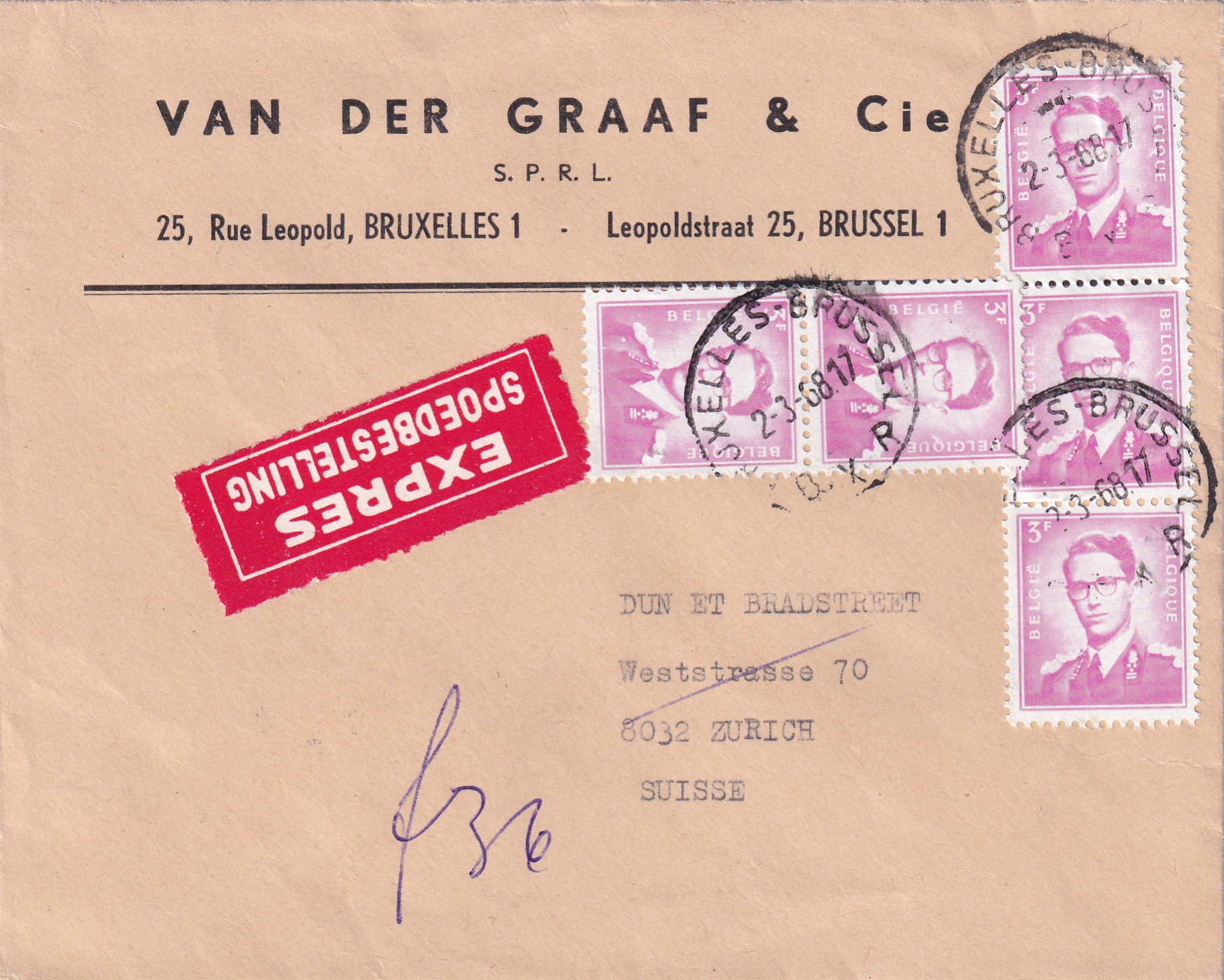 1968 BRUXELLES  - Zürich Express