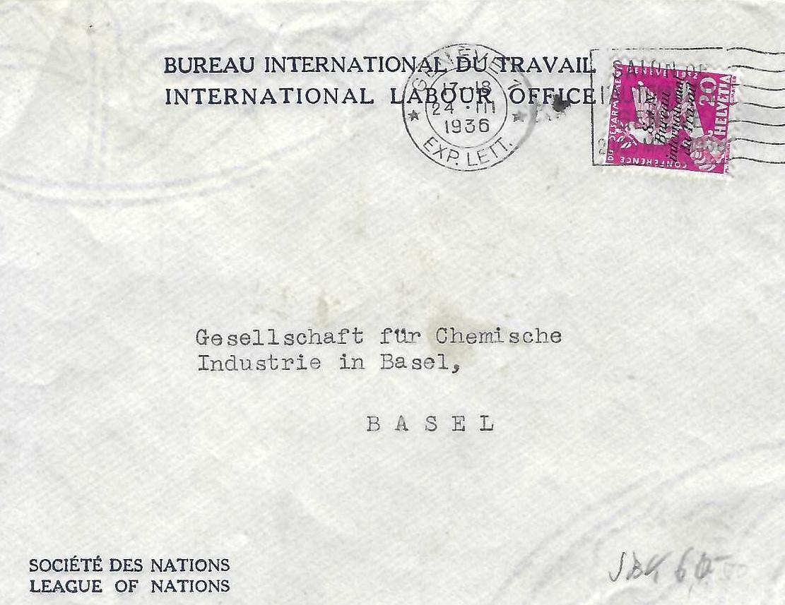Int.Arbeitsamt BIT DIV Brief Genf - Basel